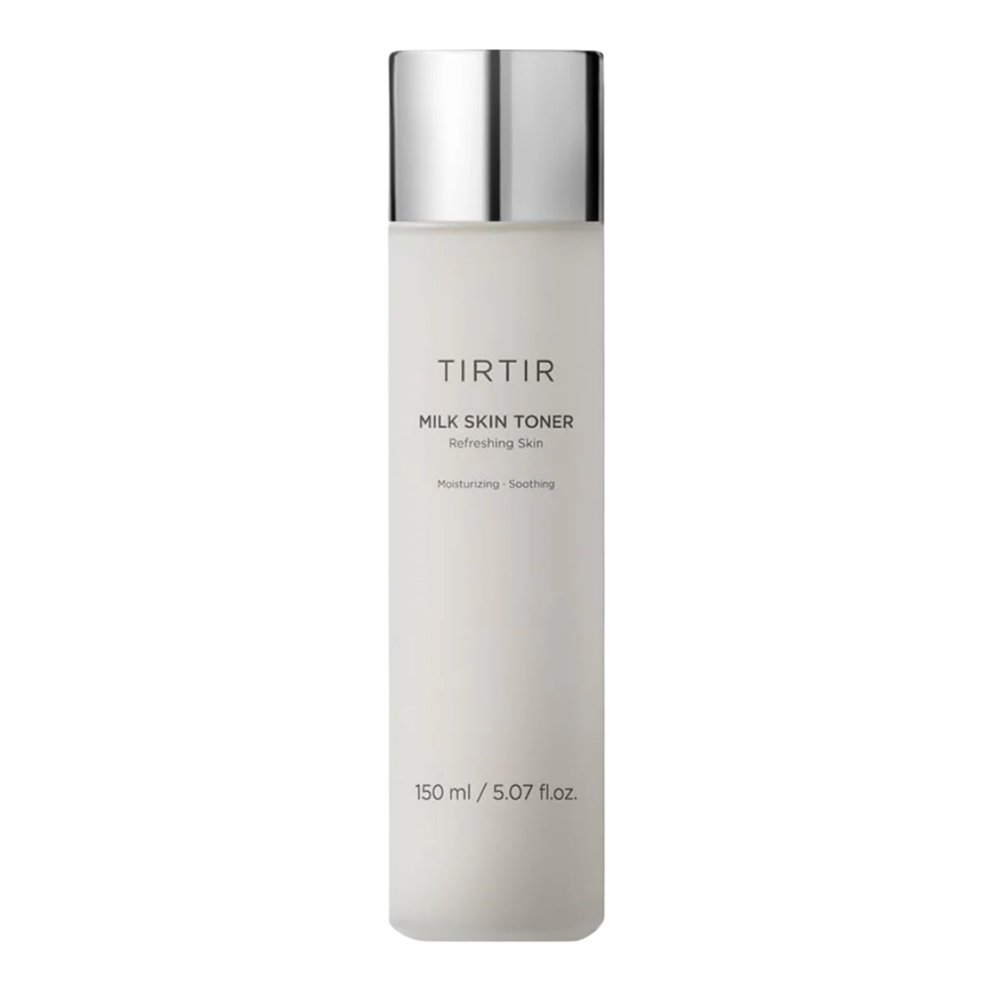 TIRTIR milk skin toner bottle on a white background
