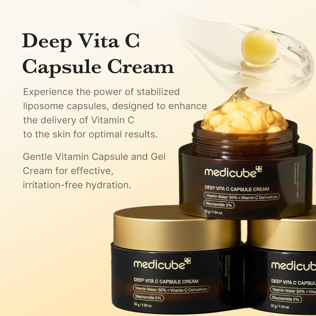 Deep Vita C Capsule Cream | Brightening Vitamin C Moisturiser 55g