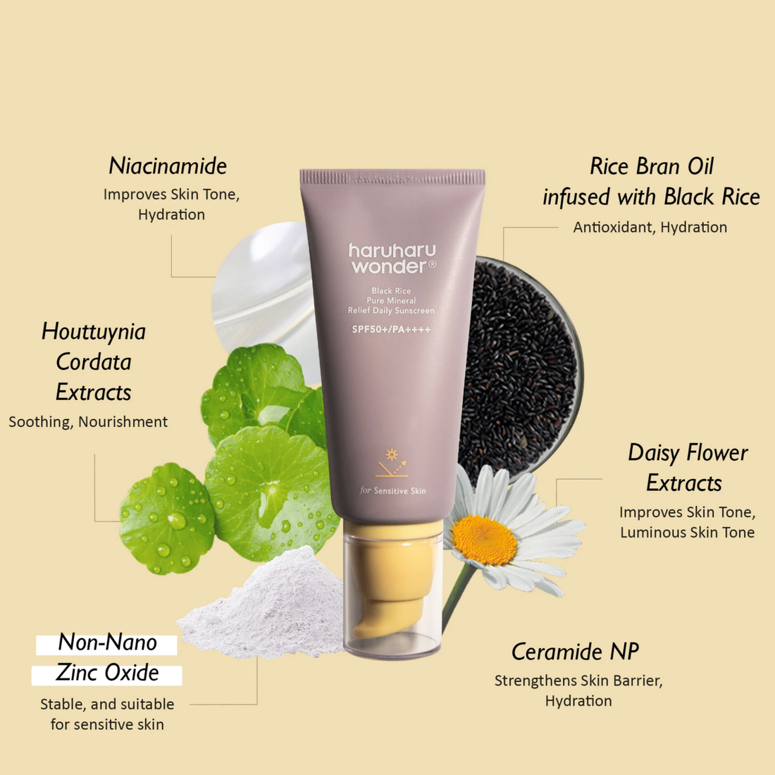 Black Rice Mineral Relief Daily Sunscreen SPF50+ PA++++ 50ml
