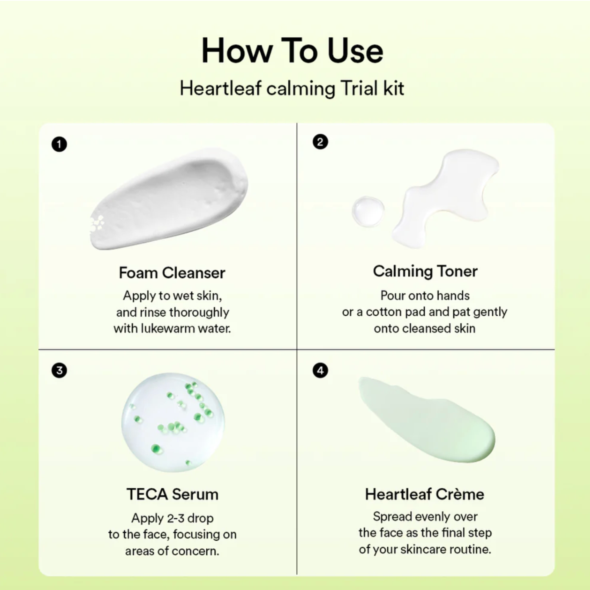 Heartleaf Calming Trial Kit – 4-Step Soothing Routine (Travel Size)