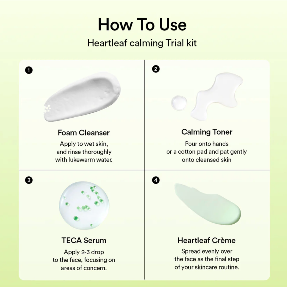 Heartleaf Calming Trial Kit – 4-Step Soothing Routine (Travel Size)