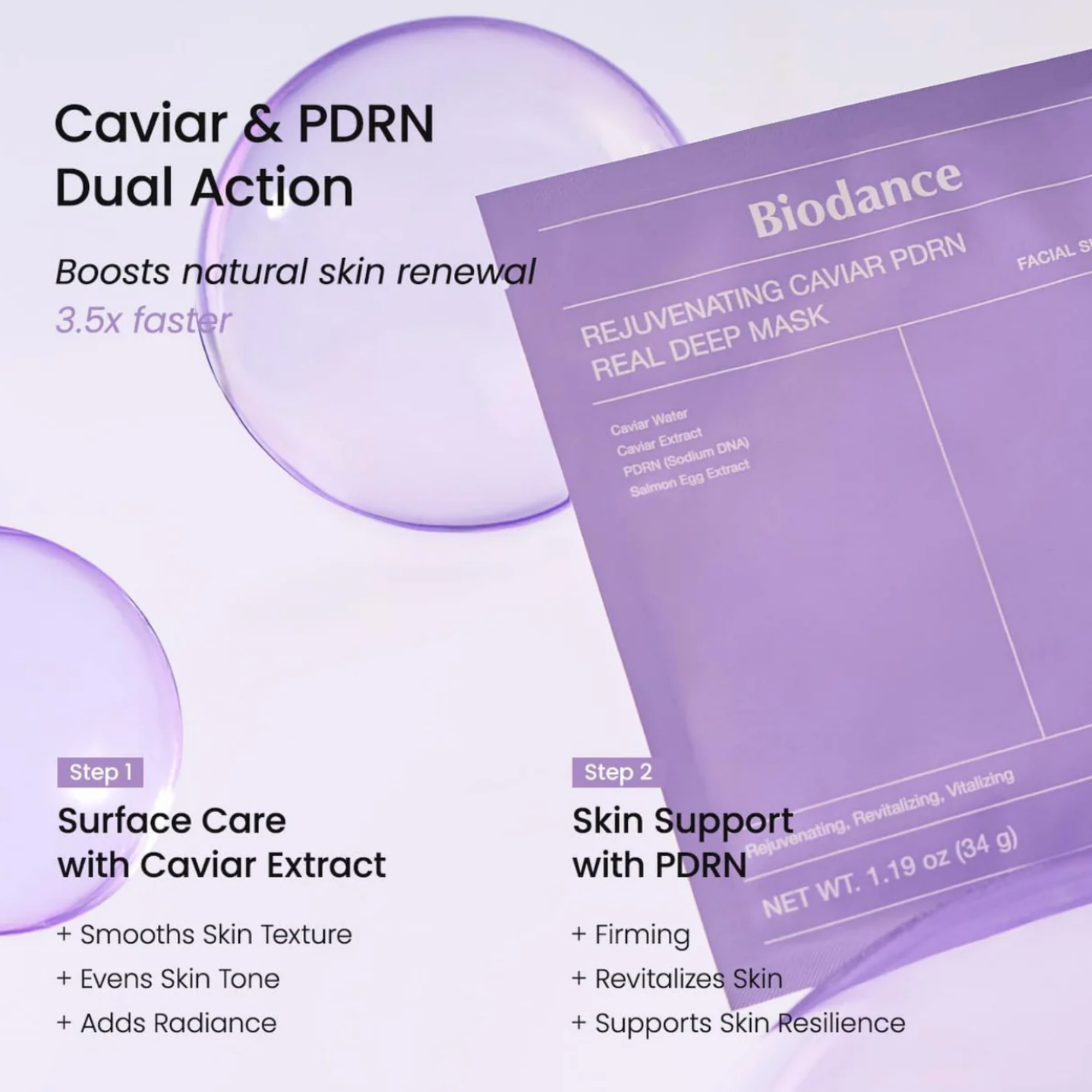Rejuvenating Caviar PDRN Real Deep Mask (4-pack)