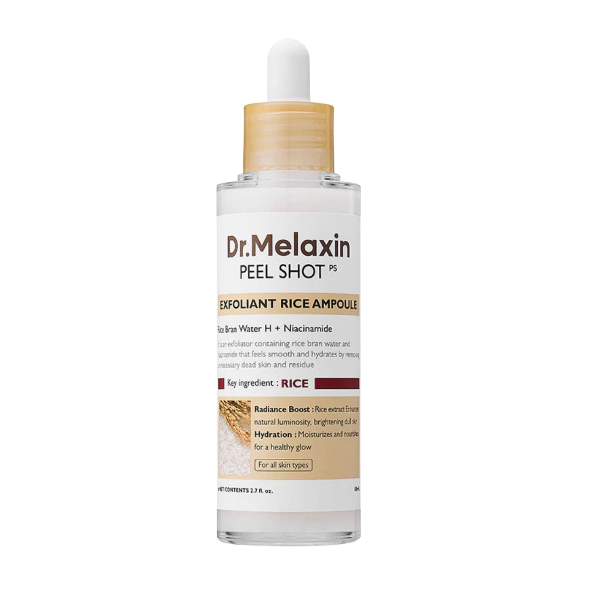 Dr. Melaxin peel shot bottle on a white background