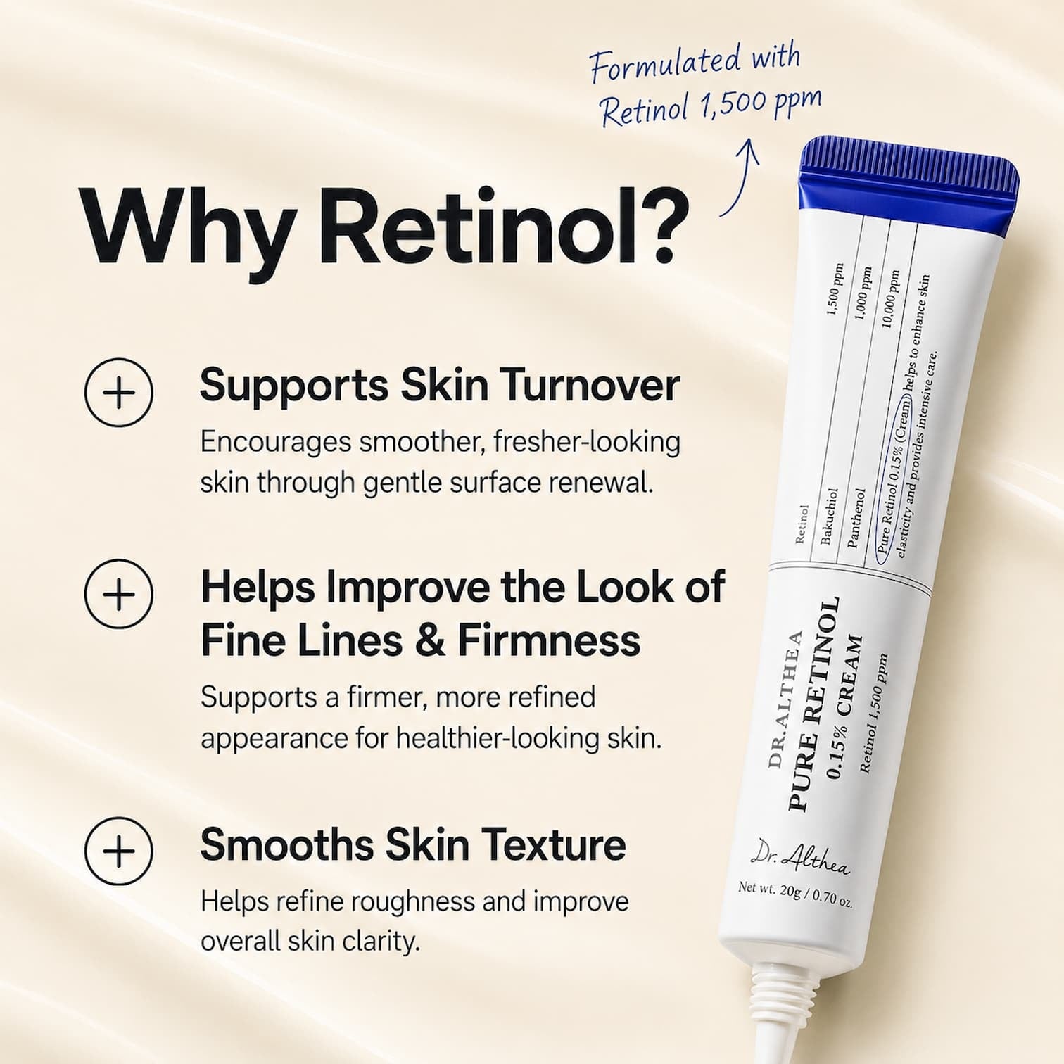 Why retinol: Dr.Althea Pure Retinol 0.15% Cream