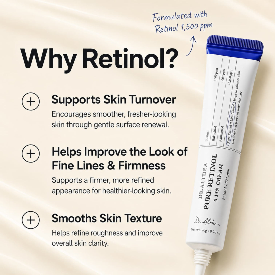 Why retinol: Dr.Althea Pure Retinol 0.15% Cream