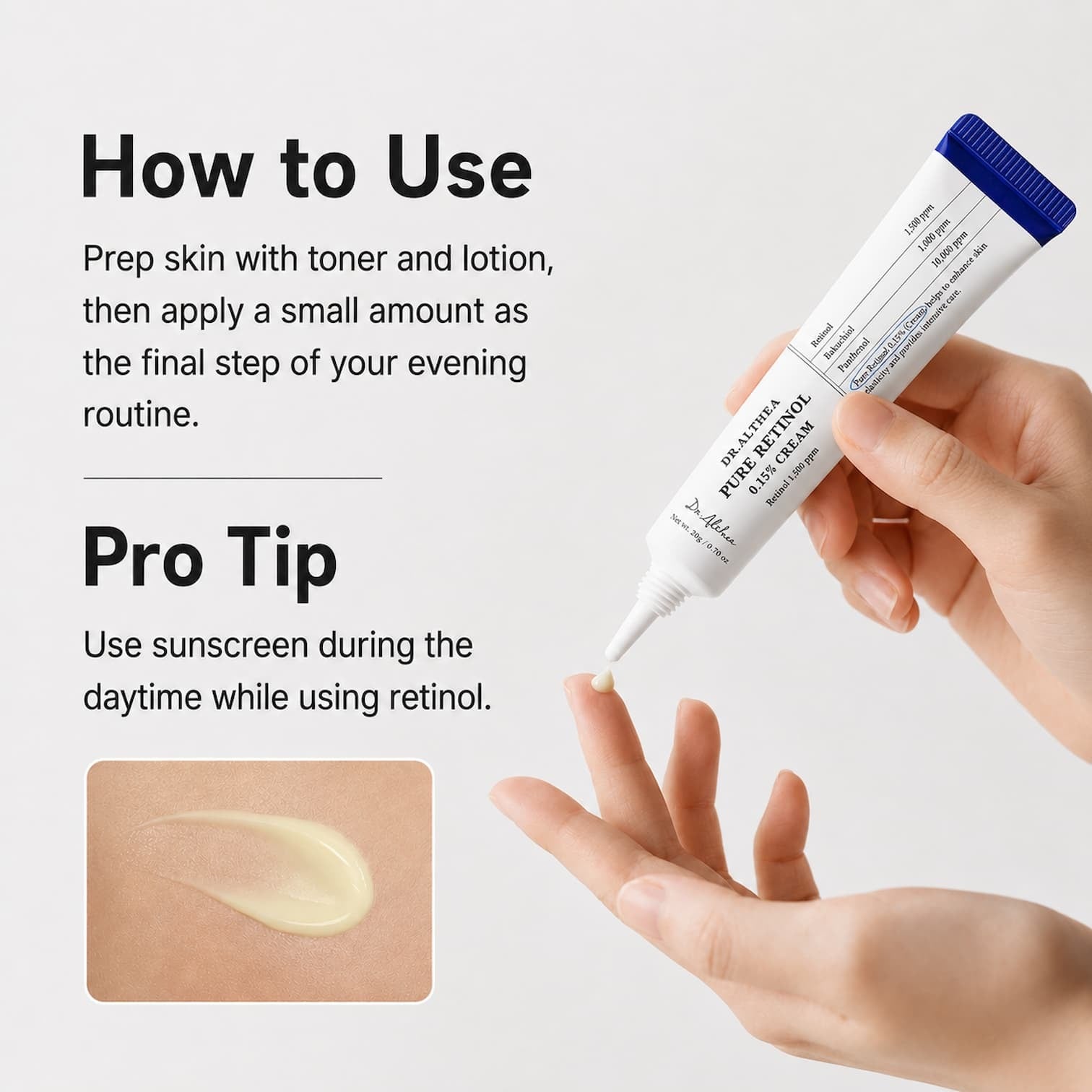 How to use Dr.Althea Pure Retinol 0.15% Cream