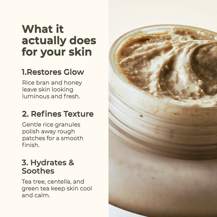 Jar of skin care product with text describing its benefits for skin Beauty of joseon 