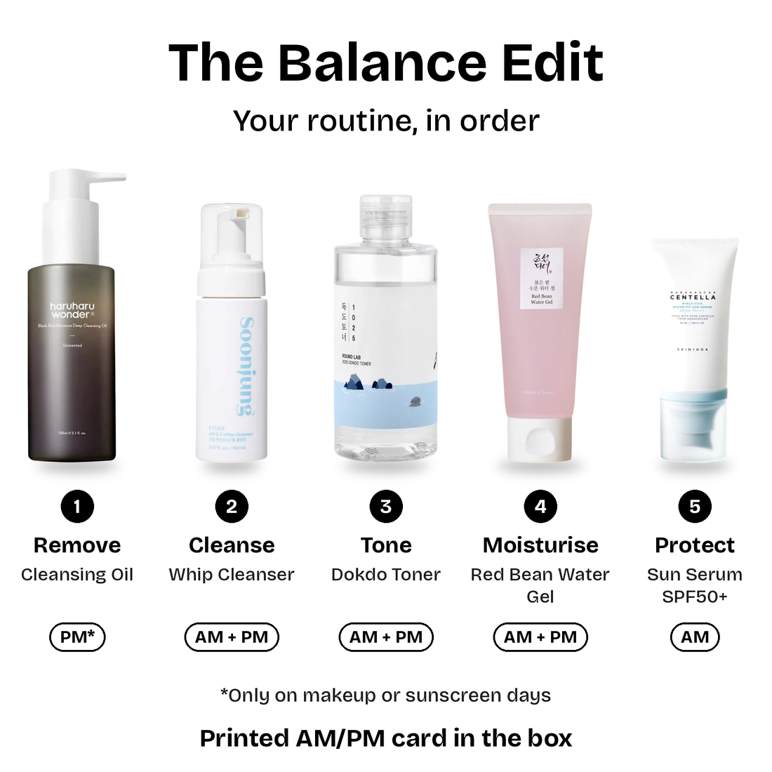 The Balance Edit five-step AM and PM routine