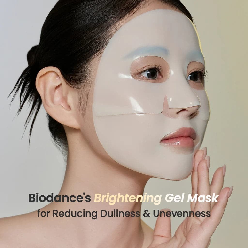 Wearing the Biodance Radiant Vita Niacinamide gel mask