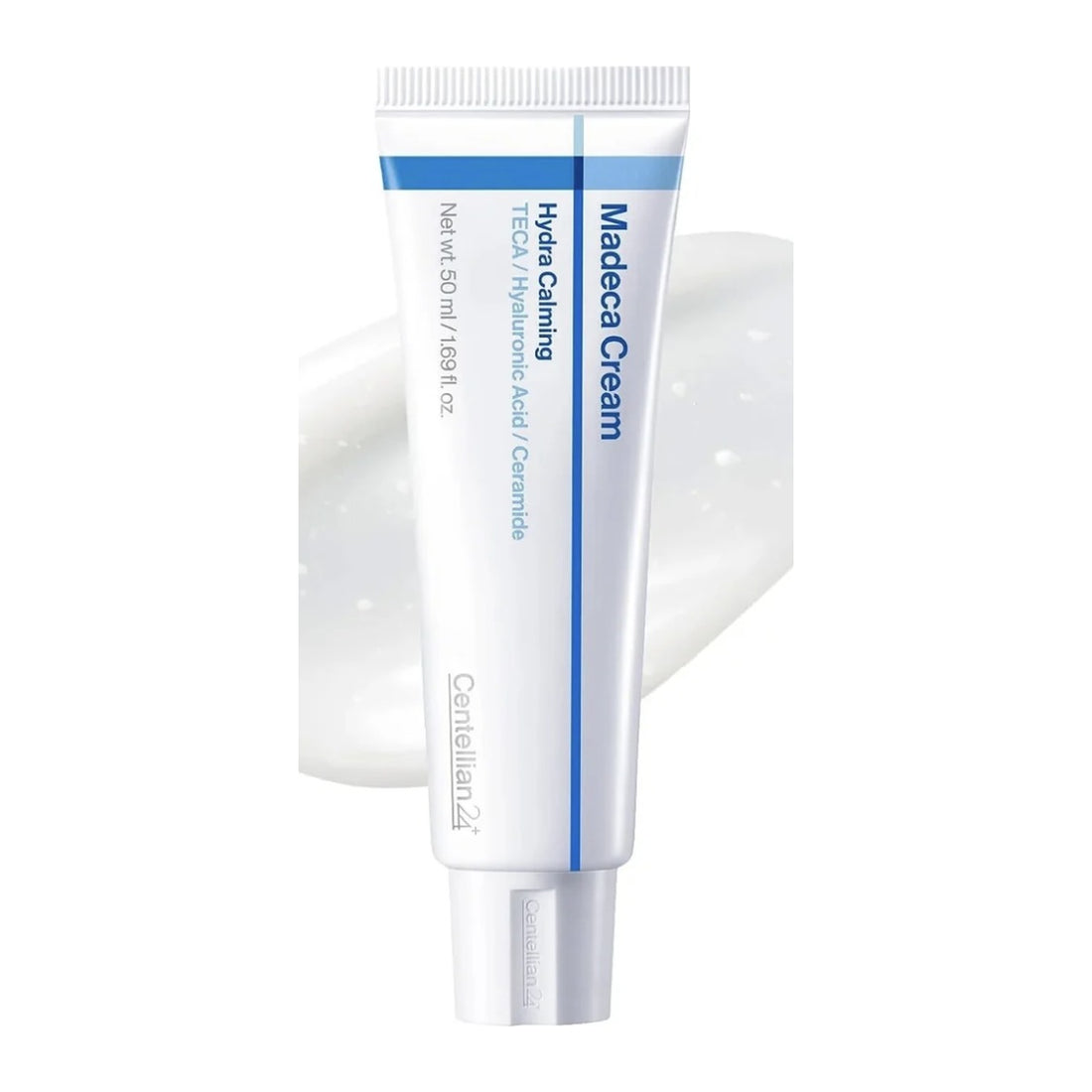 Centellian24 Madeca Cream Hydra Calming 50ml tube with cream swatch