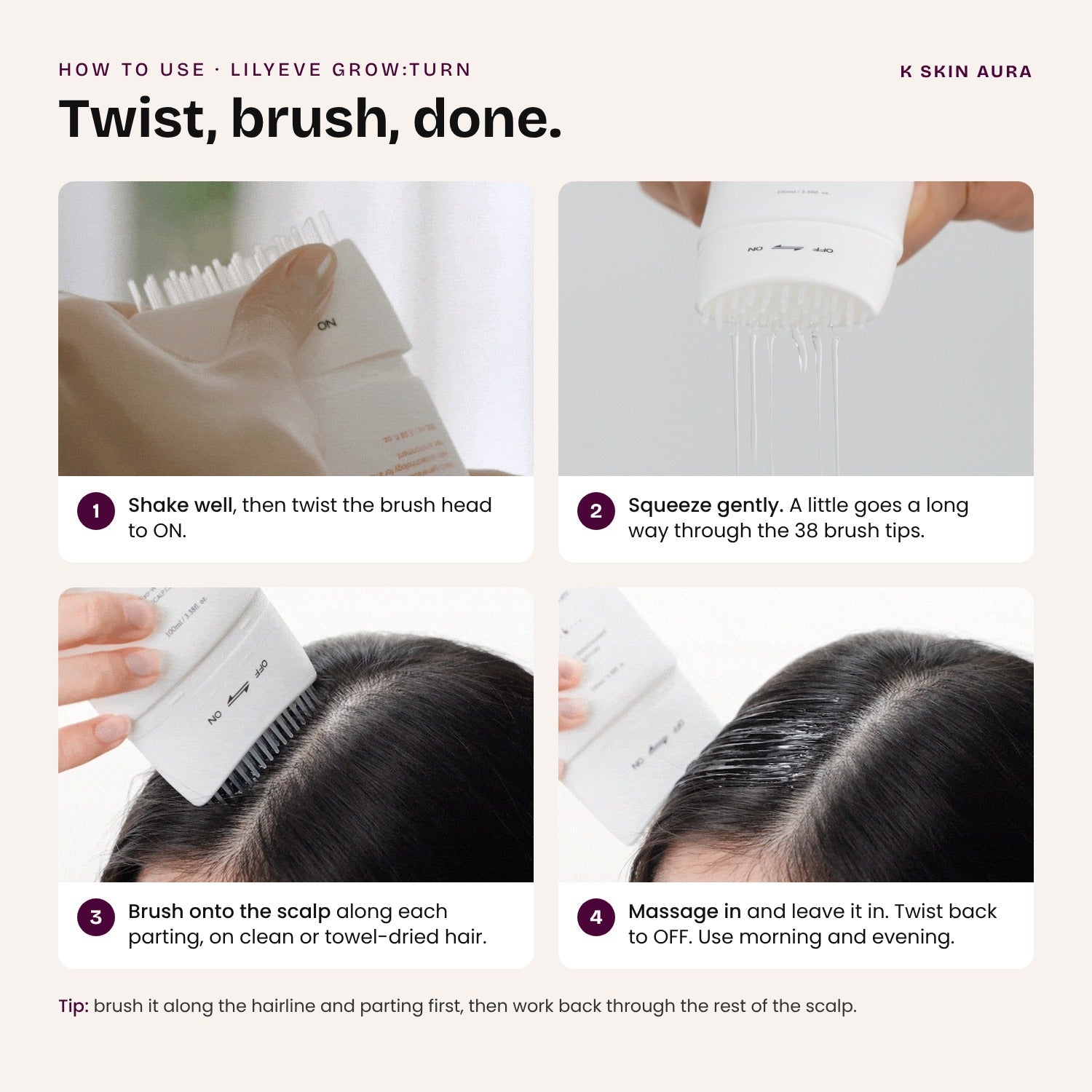 How to use Lilyeve GROW:TURN in 4 steps