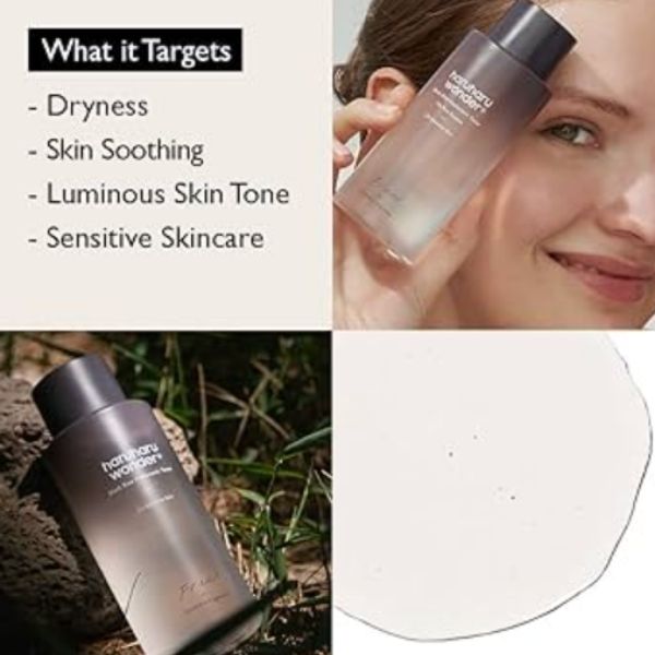Haurharu Wonder skincare product with text highlighting its benefits on a white background
