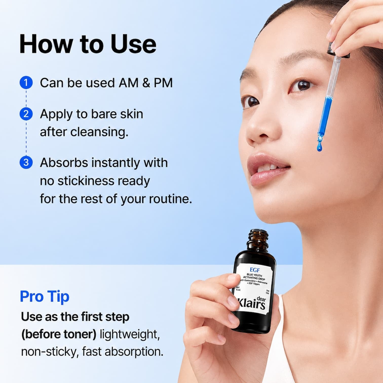 How to use Klairs Blue Youth Activating Drop