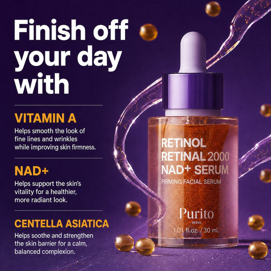 Purito Retinol Retinal 2000 NAD+ Serum ingredients