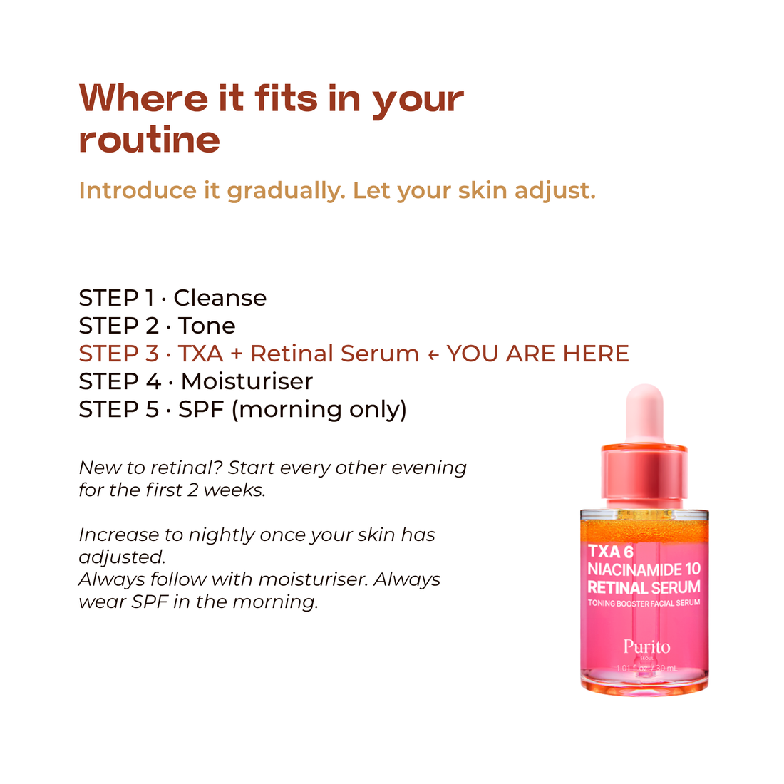 TXA 6% + Niacinamide 10% + Retinal Serum (30 ml)