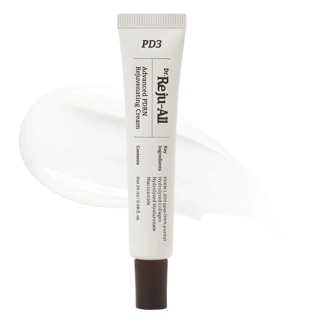 Dr.Reju-All Advanced PDRN Rejuvenating Cream 20ml tube with cream swatch