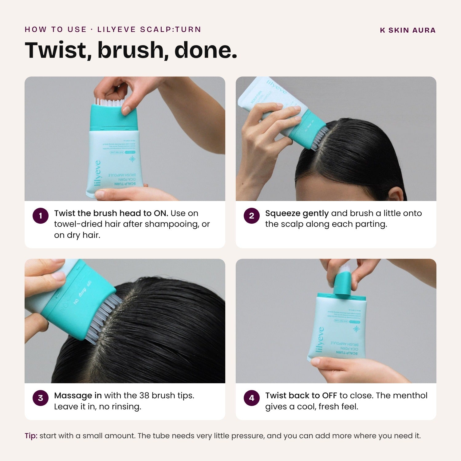 How to use Lilyeve SCALP:TURN in 4 steps