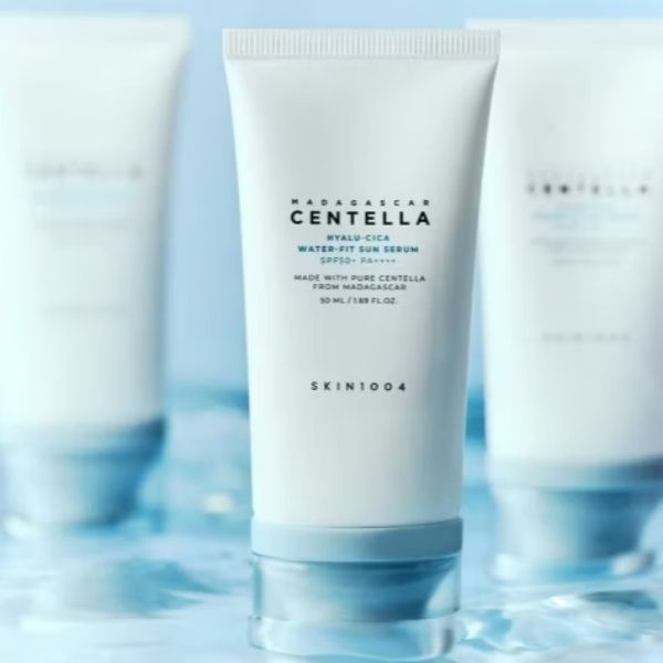 SKIN1004 Hyalu-Cica Sun Serum – angled bottle with dropper