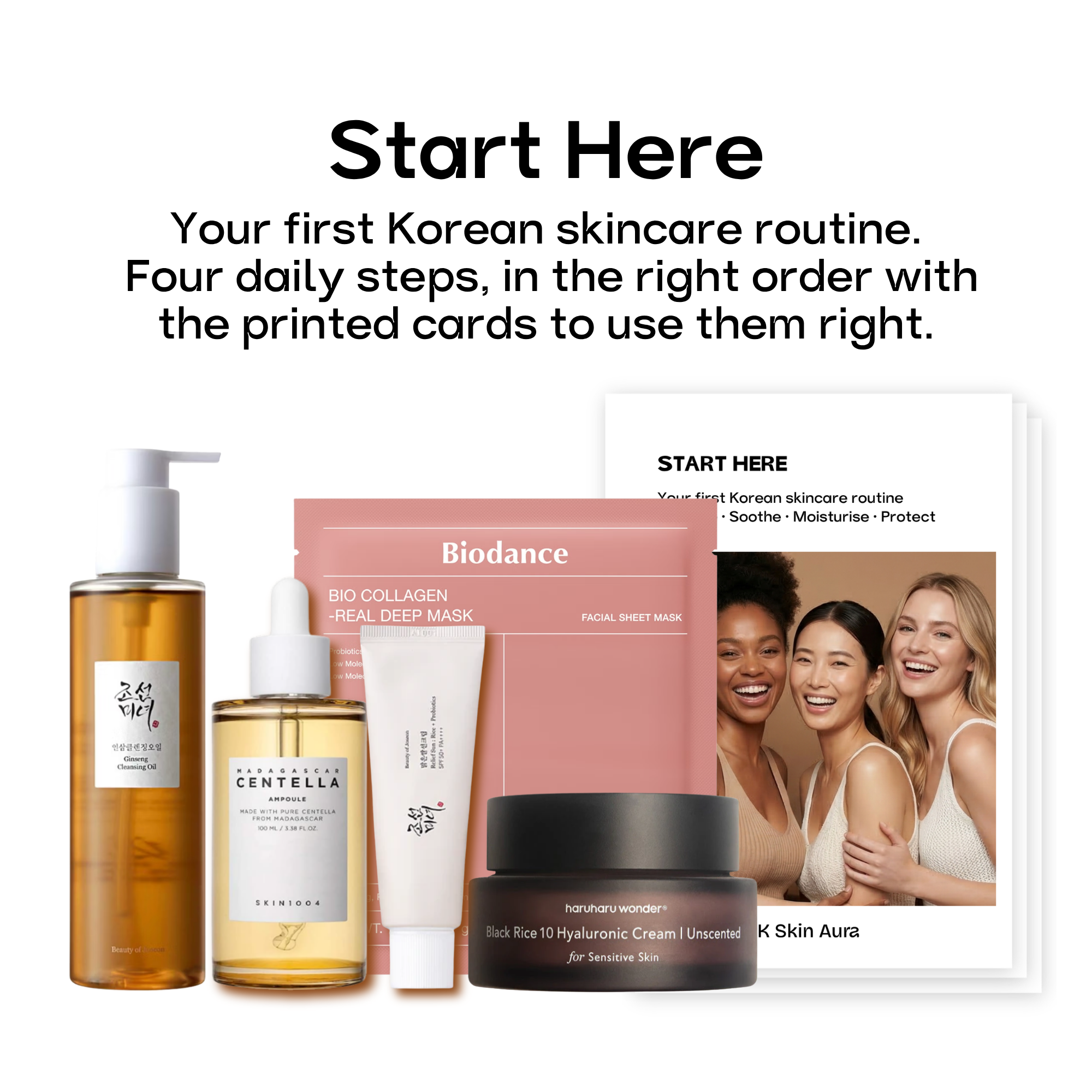 Start Here — Your First Korean Skincare Routine | 4 Daily Steps + First Treatment Mask